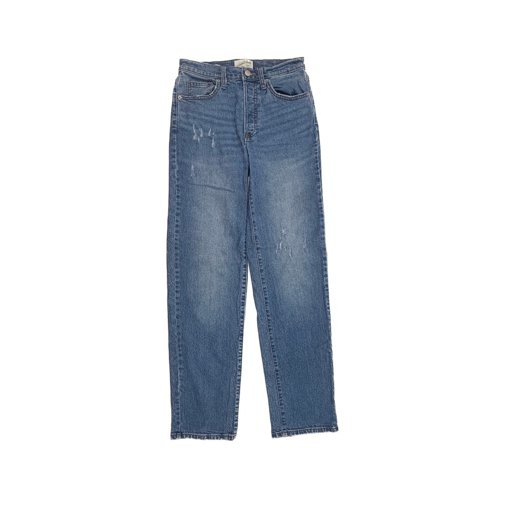Universal Thread Straight Jeans Womens 4R Medium Blue High Rise 90s Distressed